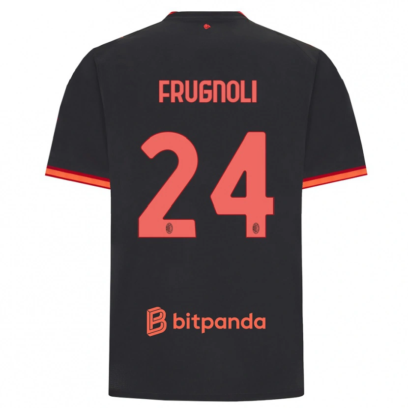Danxen Bambino Maglia Leonardo Frugnoli #24 Rosso Nero Kit Gara Third 2026/27 Maglietta
