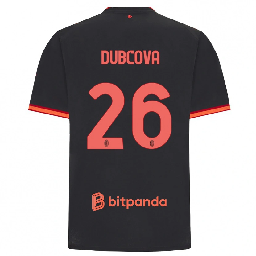 Danxen Bambino Maglia Michaela Dubcova #26 Rosso Nero Kit Gara Third 2026/27 Maglietta