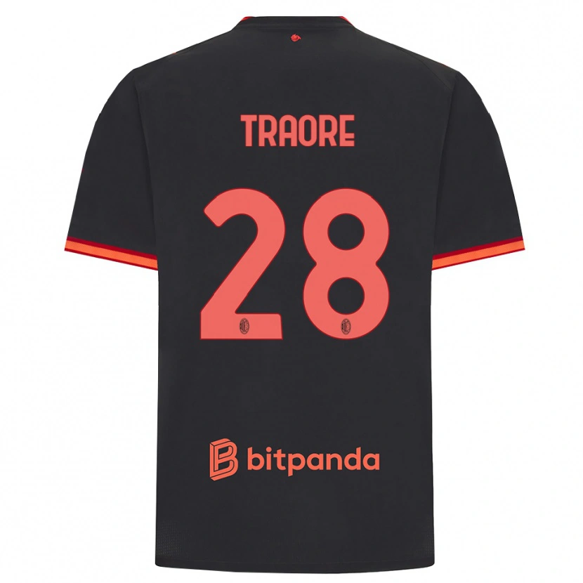 Danxen Bambino Maglia Chaka Traore #28 Rosso Nero Kit Gara Third 2026/27 Maglietta