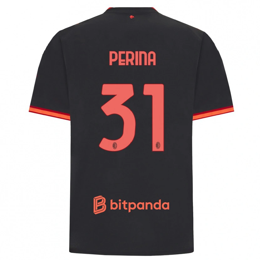 Danxen Bambino Maglia Gioele Perina #31 Rosso Nero Kit Gara Third 2026/27 Maglietta