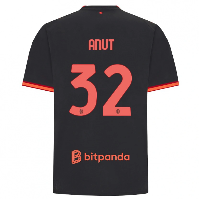 Danxen Bambino Maglia Niccolo Anut #32 Rosso Nero Kit Gara Third 2026/27 Maglietta