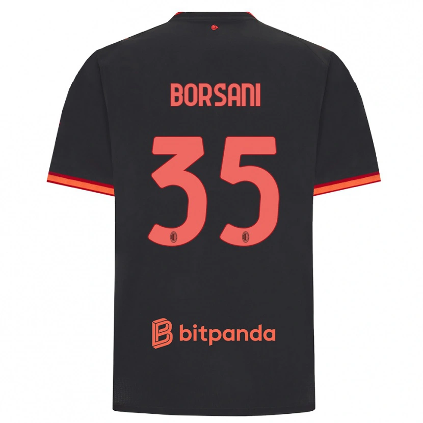 Danxen Bambino Maglia Emanuele Borsani #35 Rosso Nero Kit Gara Third 2026/27 Maglietta