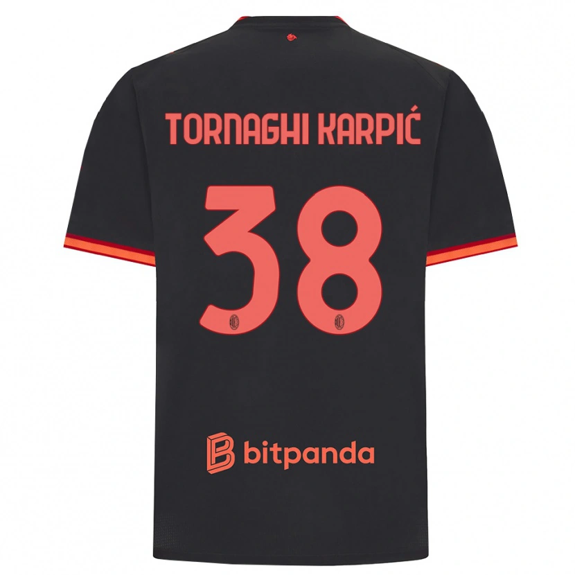 Danxen Bambino Maglia Lavinia Tornaghi Karpić #38 Rosso Nero Kit Gara Third 2026/27 Maglietta