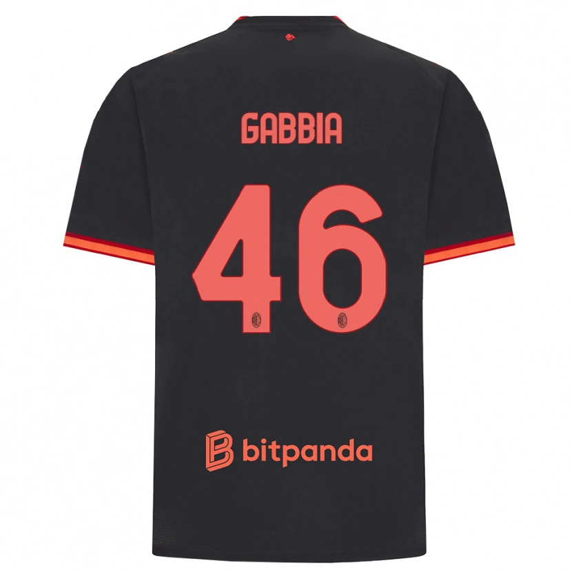 Danxen Bambino Maglia Matteo Gabbia #46 Rosso Nero Kit Gara Third 2026/27 Maglietta
