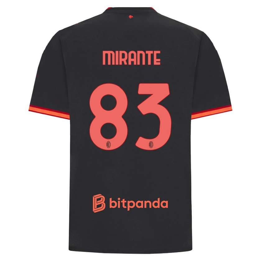 Danxen Bambino Maglia Antonio Mirante #83 Rosso Nero Kit Gara Third 2026/27 Maglietta