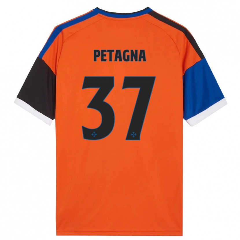Danxen Bambino Maglia Andrea Petagna #37 Arancione Blu Nero Bianco Kit Gara Away 2026/27 Maglietta