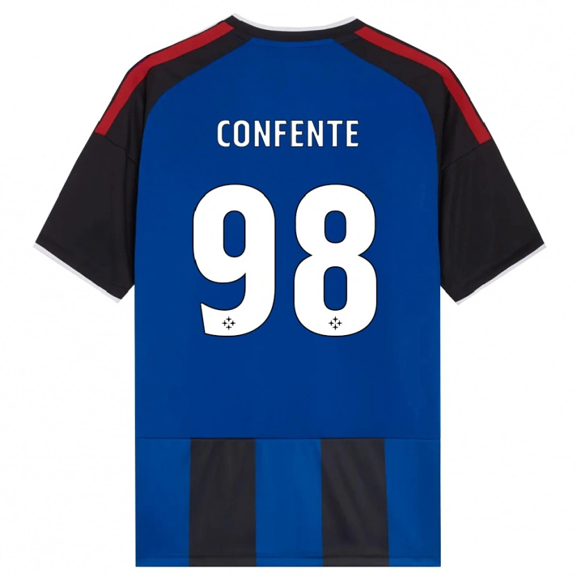 Danxen Bambino Maglia Alessandro Confente #98 Nero Rosso Bianco Blu Kit Gara Home 2026/27 Maglietta