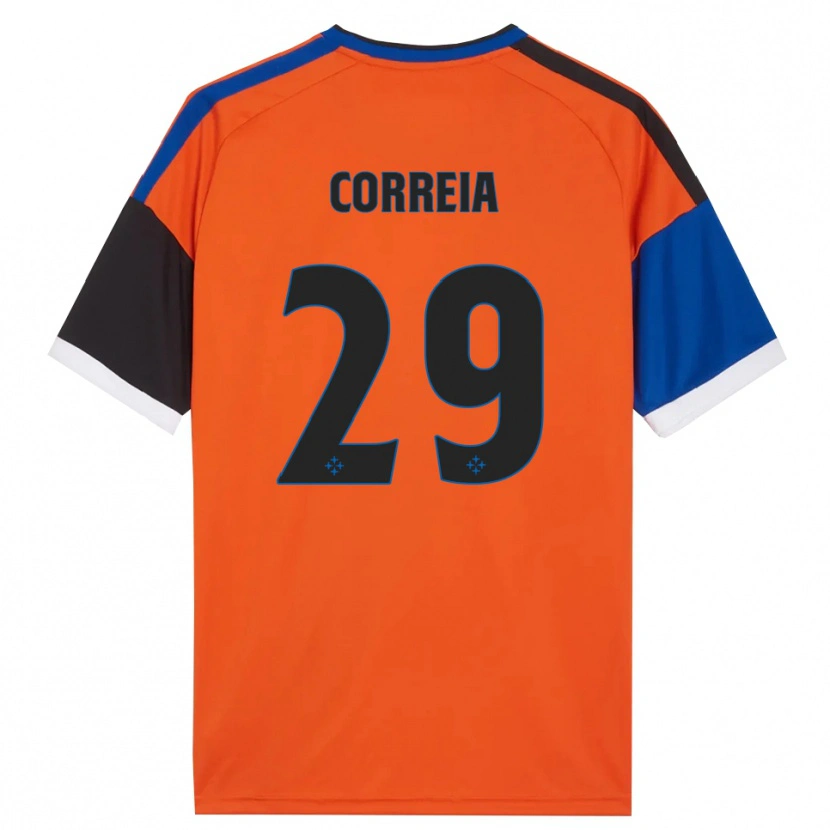 Danxen Bambino Maglia Omar Correia #29 Arancione Blu Nero Bianco Kit Gara Away 2026/27 Maglietta