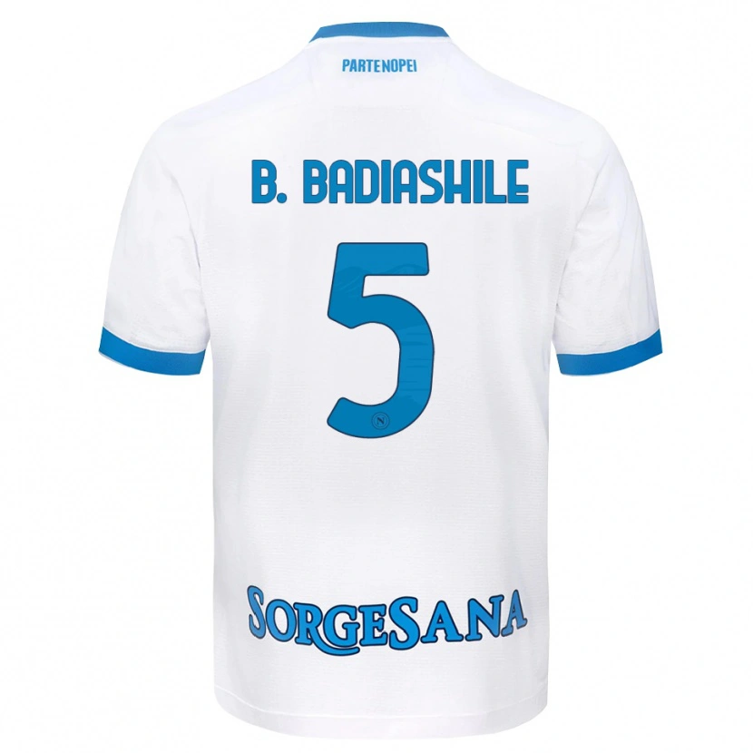 Danxen Uomo Maglia Benoît Badiashile #5 Bianco Azzurro Kit Gara Away 2026/27 Maglietta