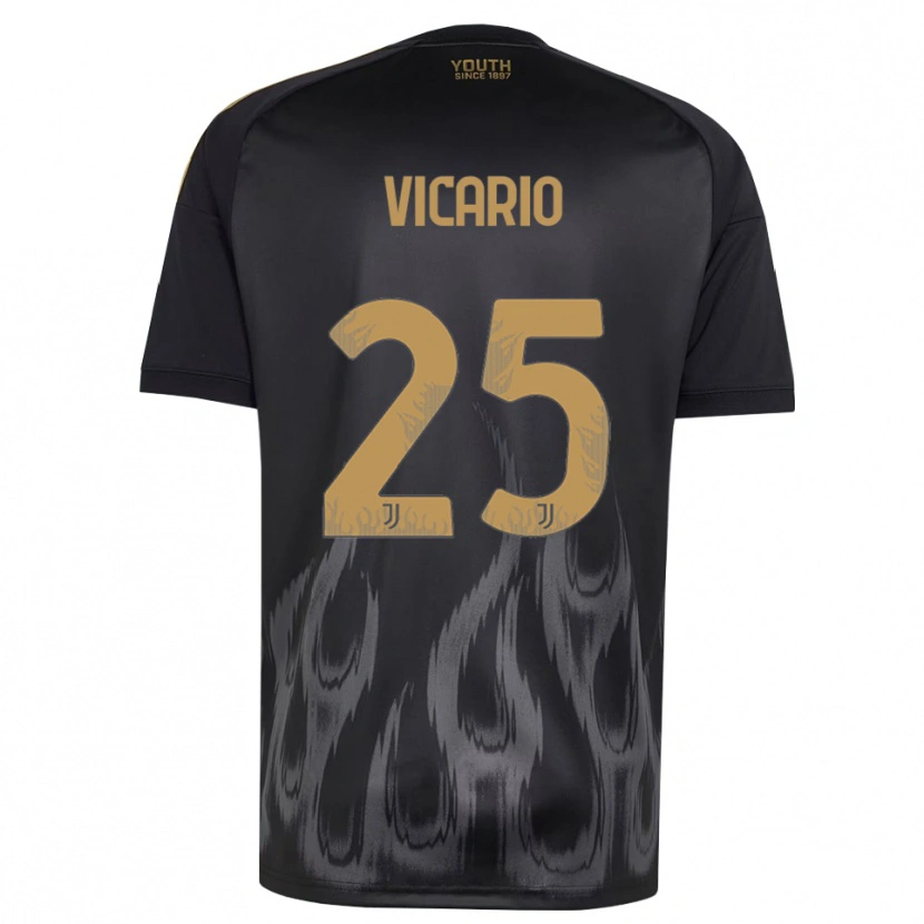 Danxen Uomo Maglia Guglielmo Vicario #25 Nero Marrone Kit Gara Third 2026/27 Maglietta