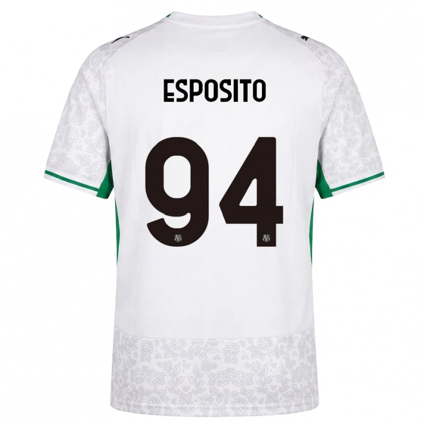 Danxen Uomo Maglia Sebastiano Esposito #94 Bianco Nero Verde Kit Gara Away 2026/27 Maglietta