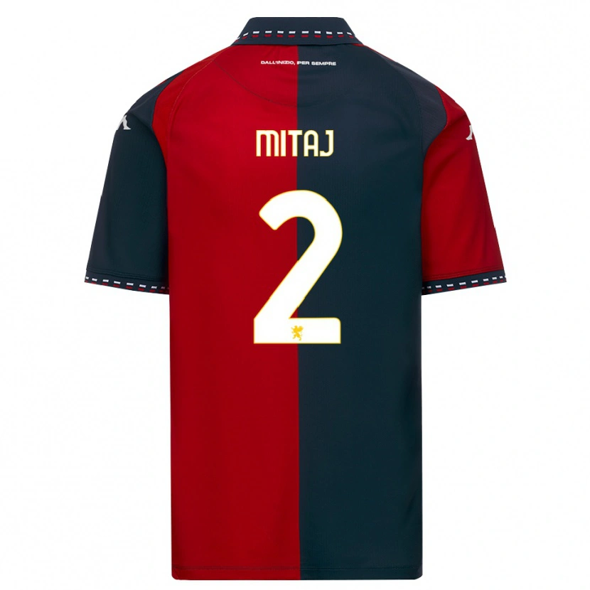Danxen Uomo Maglia Mario Mitaj #2 Rosso Nero Bianco Kit Gara Home 2026/27 Maglietta