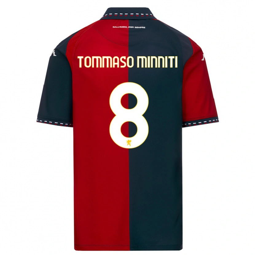 Danxen Uomo Maglia Giovanni Tommaso Minniti #8 Rosso Nero Bianco Kit Gara Home 2026/27 Maglietta