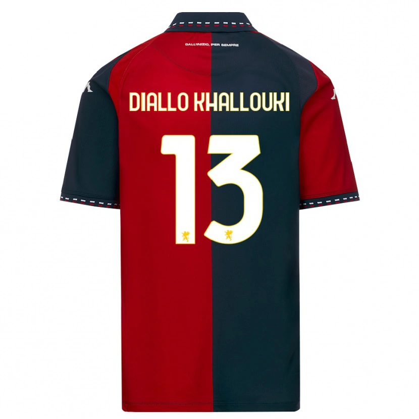 Danxen Uomo Maglia Siaka Diallo Khallouki #13 Rosso Nero Bianco Kit Gara Home 2026/27 Maglietta