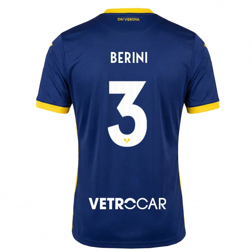 Danxen Uomo Maglia Andrea Berini #3 Blu Reale Giallo Bianco Kit Gara Home 2026/27 Maglietta