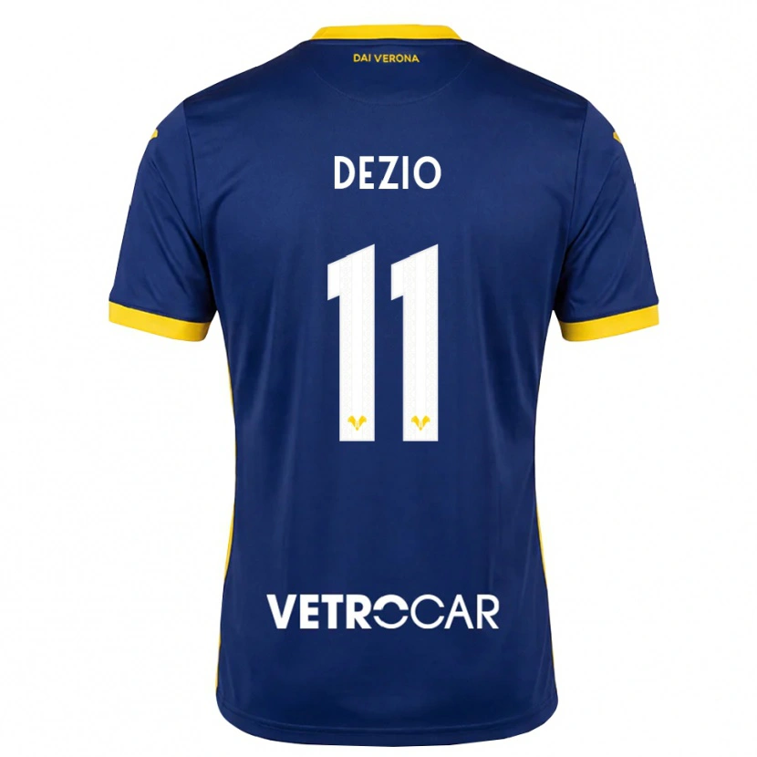Danxen Uomo Maglia Alessandro Dezio #11 Blu Reale Giallo Bianco Kit Gara Home 2026/27 Maglietta