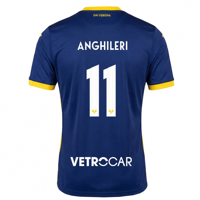 Danxen Uomo Maglia Federica Anghileri #11 Blu Reale Giallo Bianco Kit Gara Home 2026/27 Maglietta