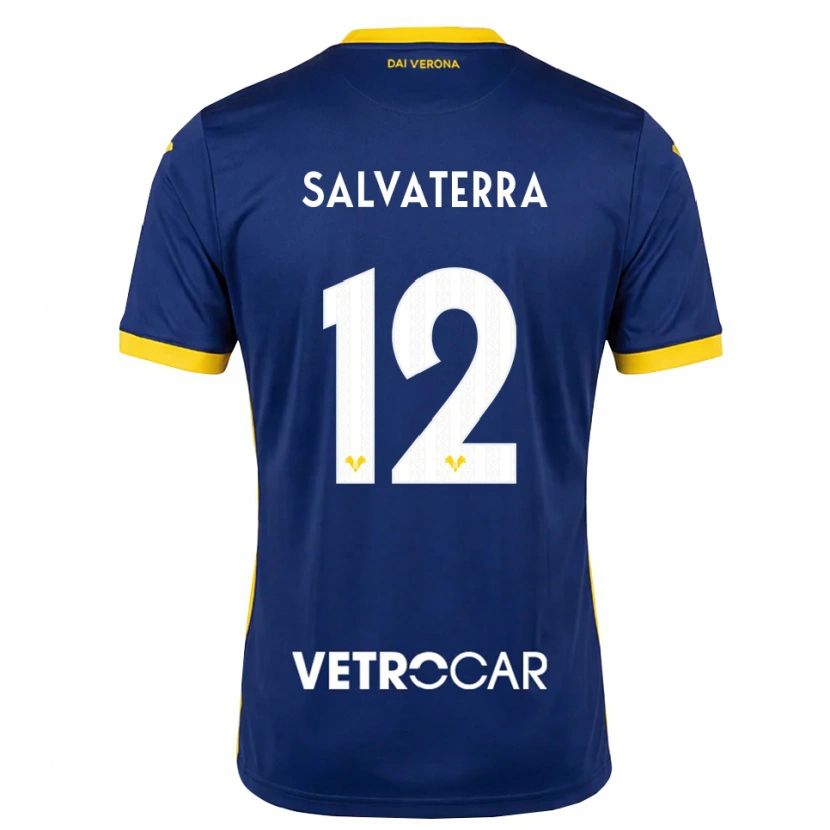 Danxen Uomo Maglia Cristian Salvaterra #12 Blu Reale Giallo Bianco Kit Gara Home 2026/27 Maglietta