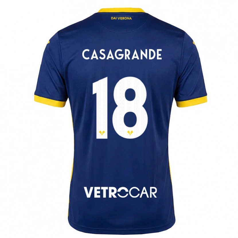 Danxen Uomo Maglia Davide Casagrande #18 Blu Reale Giallo Bianco Kit Gara Home 2026/27 Maglietta