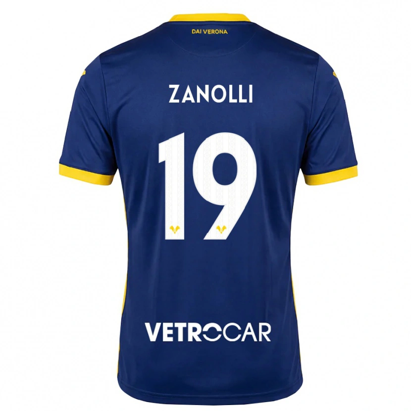 Danxen Uomo Maglia Michael Zanolli #19 Blu Reale Giallo Bianco Kit Gara Home 2026/27 Maglietta