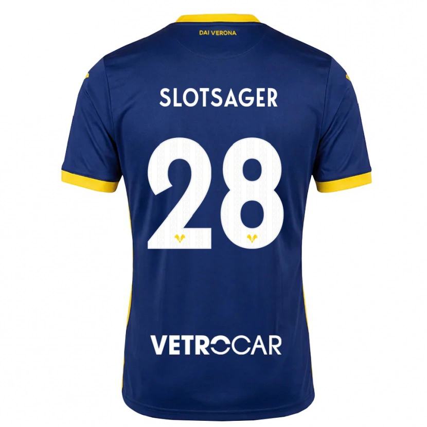 Danxen Uomo Maglia Tobias Slotsager #28 Blu Reale Giallo Bianco Kit Gara Home 2026/27 Maglietta