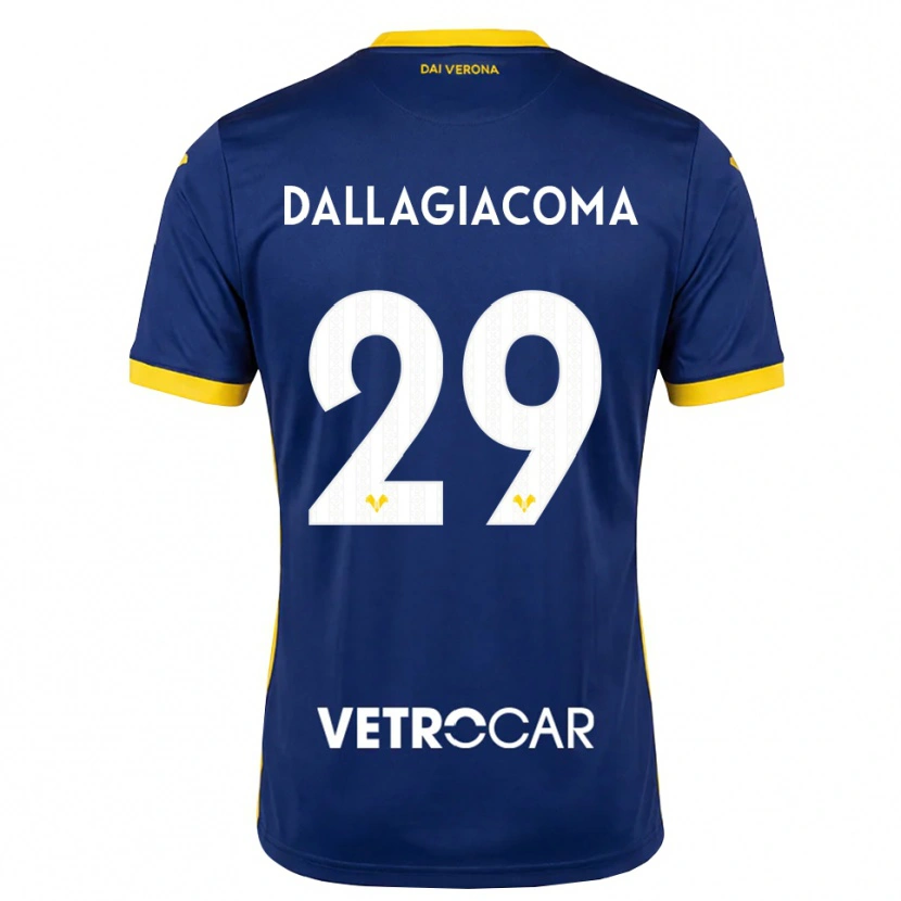 Danxen Uomo Maglia Stefania Dallagiacoma #29 Blu Reale Giallo Bianco Kit Gara Home 2026/27 Maglietta