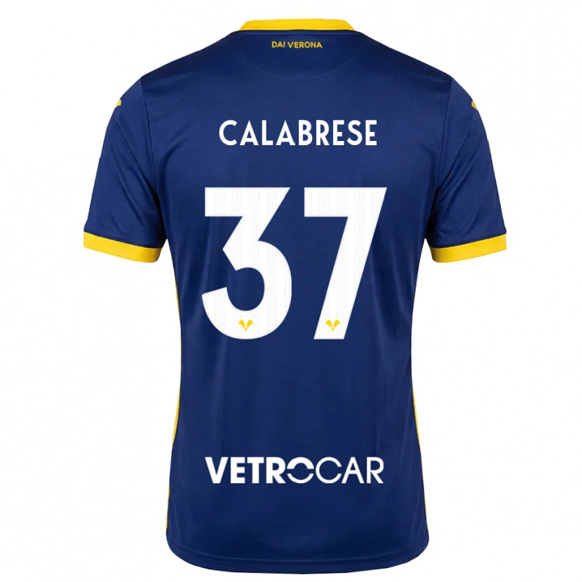 Danxen Uomo Maglia Nicolò Calabrese #37 Blu Reale Giallo Bianco Kit Gara Home 2026/27 Maglietta