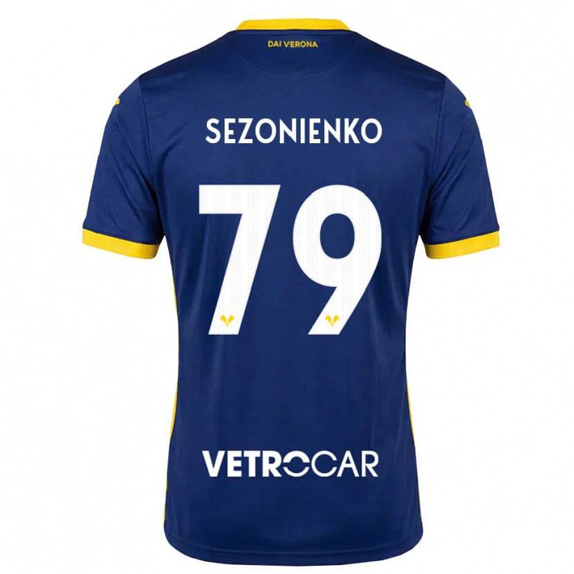Danxen Uomo Maglia Kacper Sezonienko #79 Blu Reale Giallo Bianco Kit Gara Home 2026/27 Maglietta