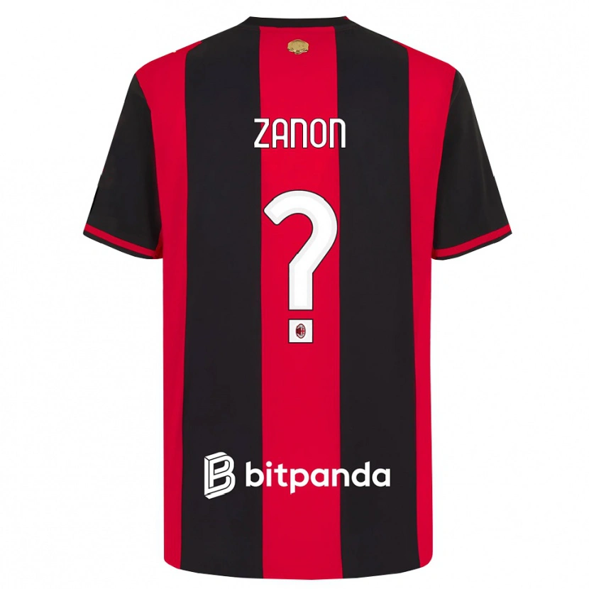 Danxen Uomo Maglia Thomas Zanon #0 Rosso Nero Bianco Kit Gara Home 2026/27 Maglietta