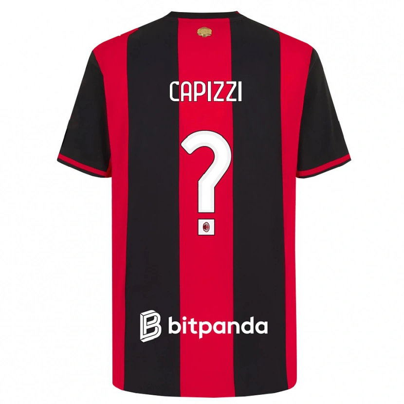 Danxen Uomo Maglia Edoardo Capizzi #0 Rosso Nero Bianco Kit Gara Home 2026/27 Maglietta
