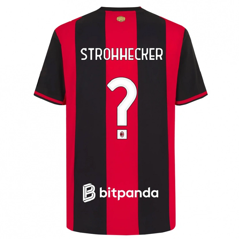 Danxen Uomo Maglia Riccardo Strohhecker #0 Rosso Nero Bianco Kit Gara Home 2026/27 Maglietta