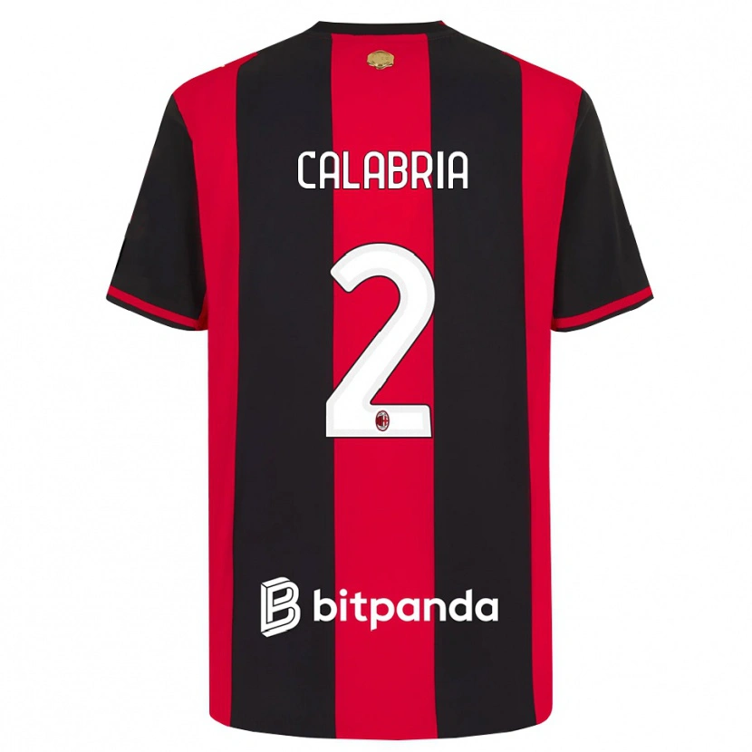 Danxen Uomo Maglia Davide Calabria #2 Rosso Nero Bianco Kit Gara Home 2026/27 Maglietta