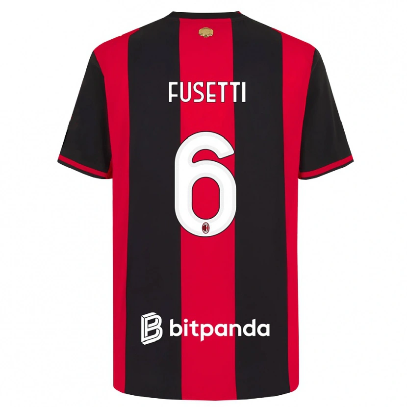 Danxen Uomo Maglia Laura Fusetti #6 Rosso Nero Bianco Kit Gara Home 2026/27 Maglietta