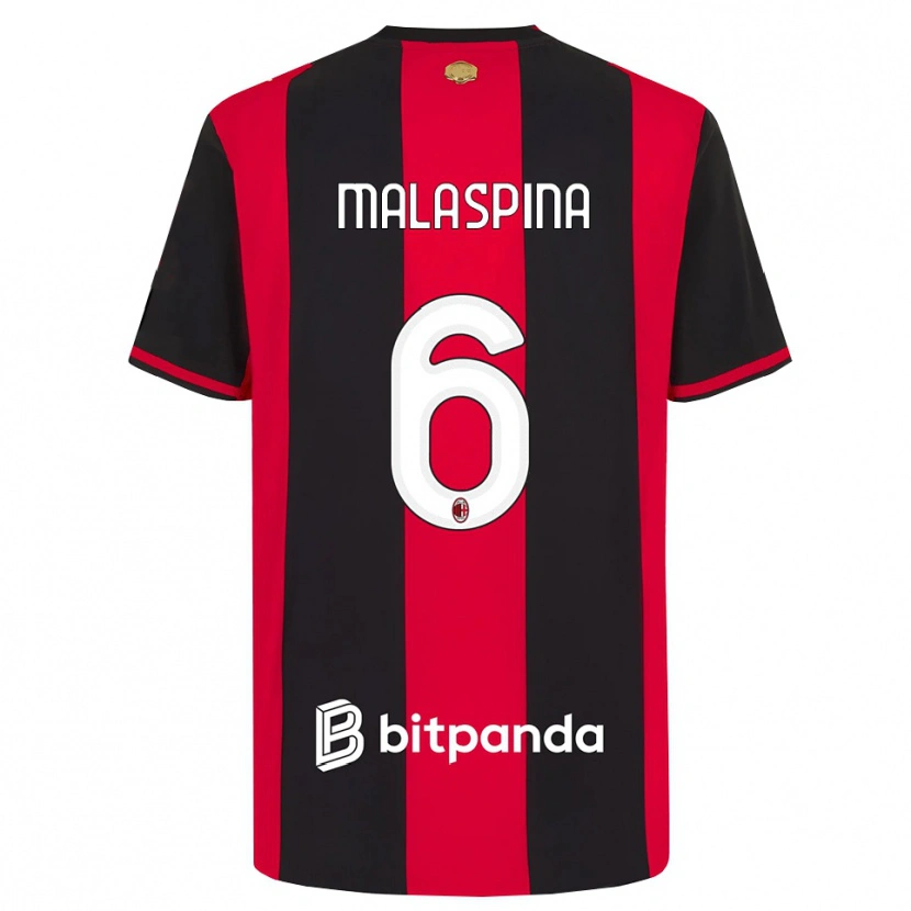 Danxen Uomo Maglia Mattia Malaspina #6 Rosso Nero Bianco Kit Gara Home 2026/27 Maglietta