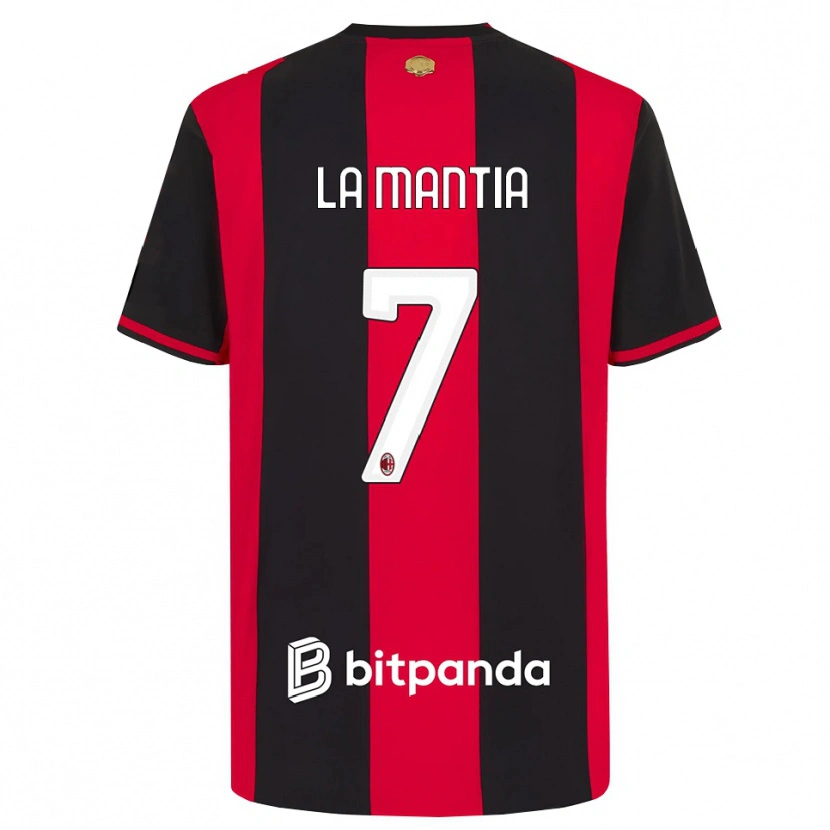 Danxen Uomo Maglia Simon La Mantia #7 Rosso Nero Bianco Kit Gara Home 2026/27 Maglietta