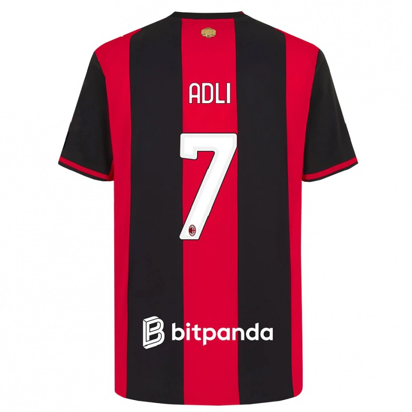 Danxen Uomo Maglia Yacine Adli #7 Rosso Nero Bianco Kit Gara Home 2026/27 Maglietta