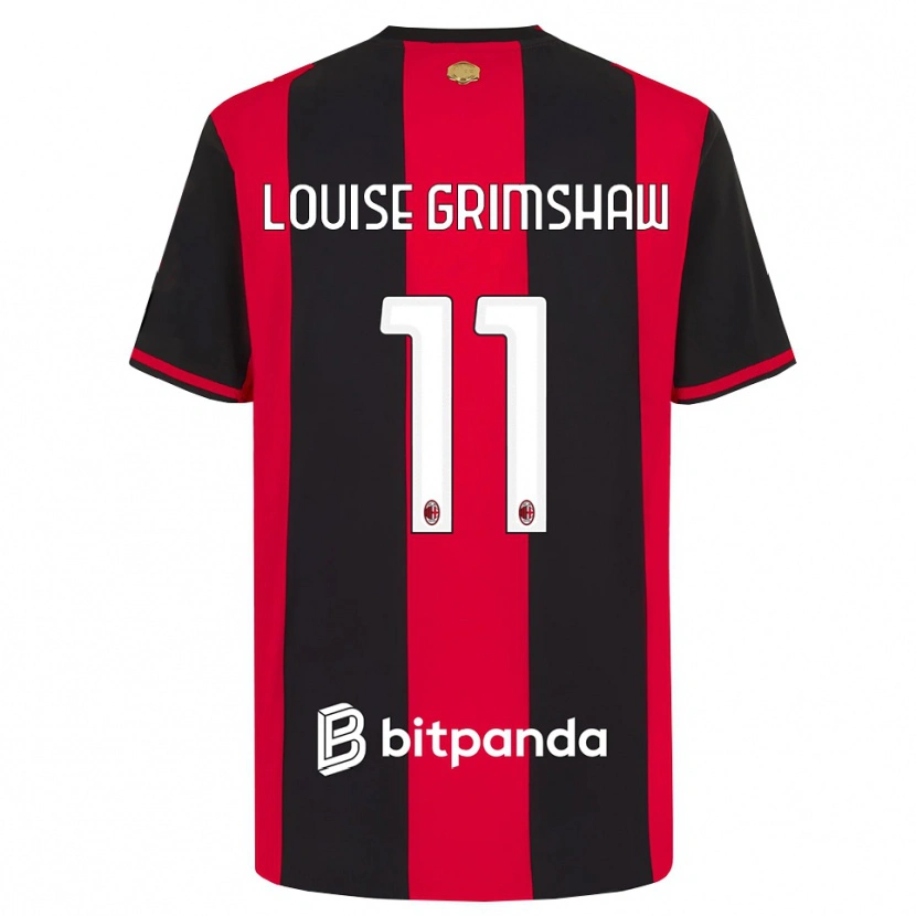 Danxen Uomo Maglia Christy Louise Grimshaw #11 Rosso Nero Bianco Kit Gara Home 2026/27 Maglietta