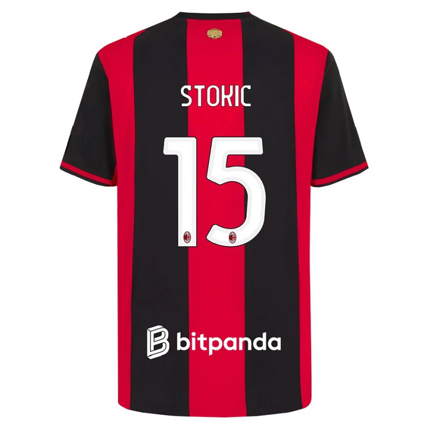 Danxen Uomo Maglia Sara Stokić #15 Rosso Nero Bianco Kit Gara Home 2026/27 Maglietta
