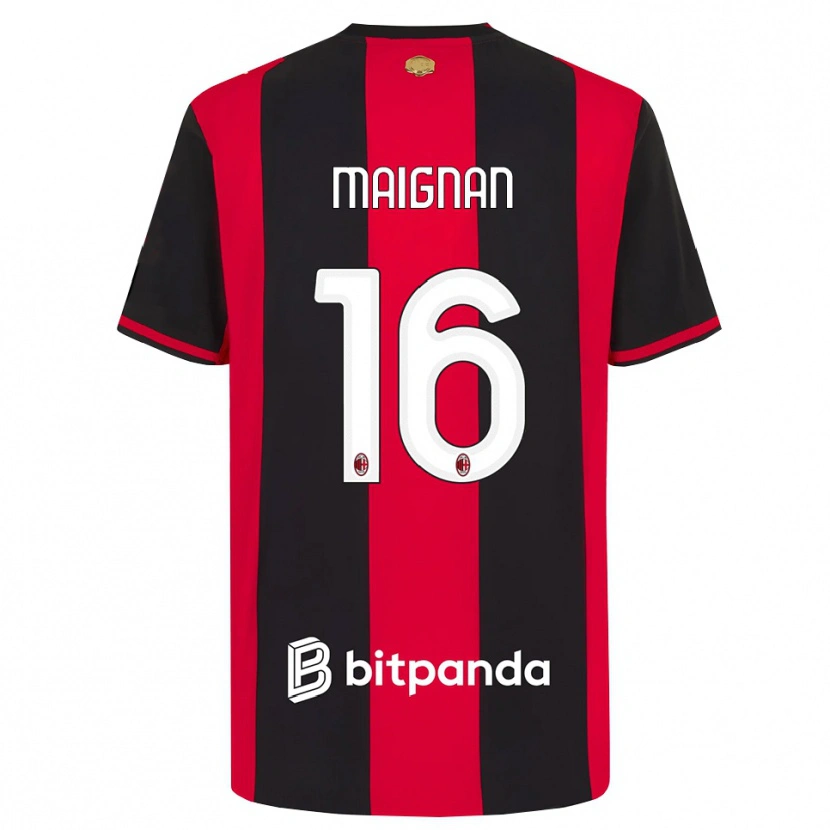 Danxen Uomo Maglia Mike Maignan #16 Rosso Nero Bianco Kit Gara Home 2026/27 Maglietta