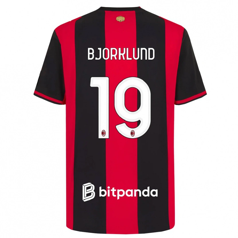 Danxen Uomo Maglia Lukas Bjorklund #19 Rosso Nero Bianco Kit Gara Home 2026/27 Maglietta