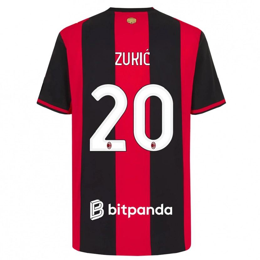 Danxen Uomo Maglia Damir Zukic #20 Rosso Nero Bianco Kit Gara Home 2026/27 Maglietta