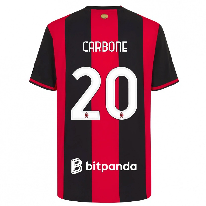 Danxen Uomo Maglia Emanuele Carbone #20 Rosso Nero Bianco Kit Gara Home 2026/27 Maglietta