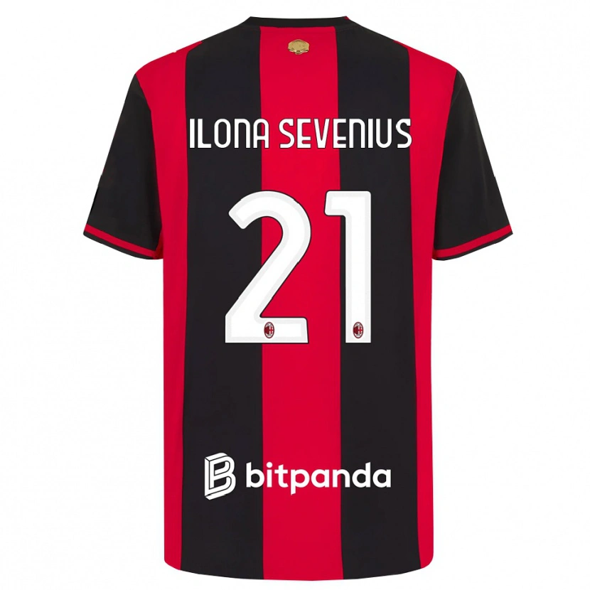 Danxen Uomo Maglia Oona Ilona Sevenius #21 Rosso Nero Bianco Kit Gara Home 2026/27 Maglietta