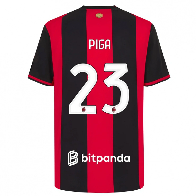 Danxen Uomo Maglia Julie Piga #23 Rosso Nero Bianco Kit Gara Home 2026/27 Maglietta