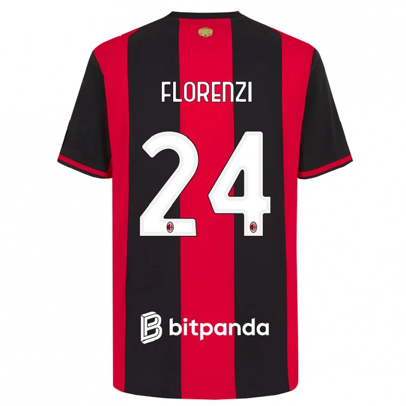 Danxen Uomo Maglia Alessandro Florenzi #24 Rosso Nero Bianco Kit Gara Home 2026/27 Maglietta