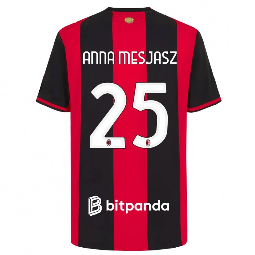 Danxen Uomo Maglia Małgorzata Anna Mesjasz #25 Rosso Nero Bianco Kit Gara Home 2026/27 Maglietta
