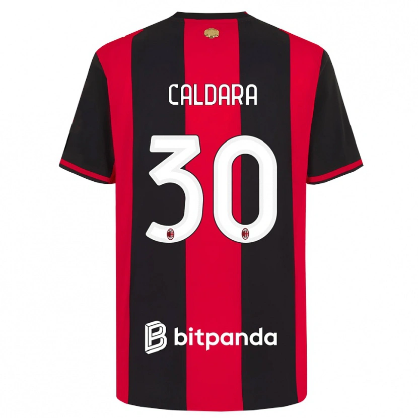 Danxen Uomo Maglia Mattia Caldara #30 Rosso Nero Bianco Kit Gara Home 2026/27 Maglietta