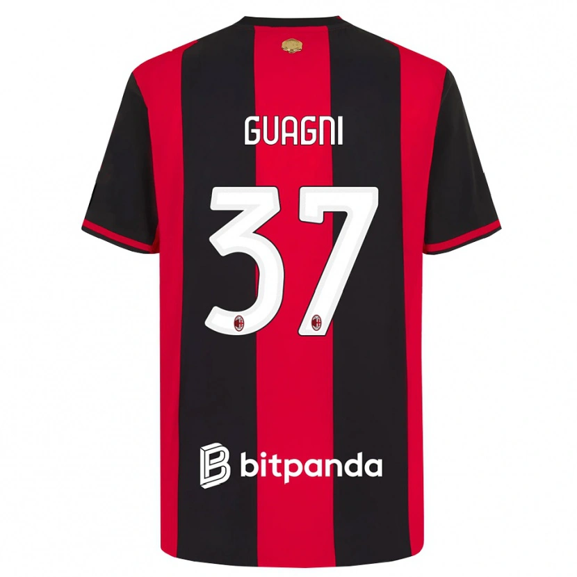 Danxen Uomo Maglia Alia Guagni #37 Rosso Nero Bianco Kit Gara Home 2026/27 Maglietta