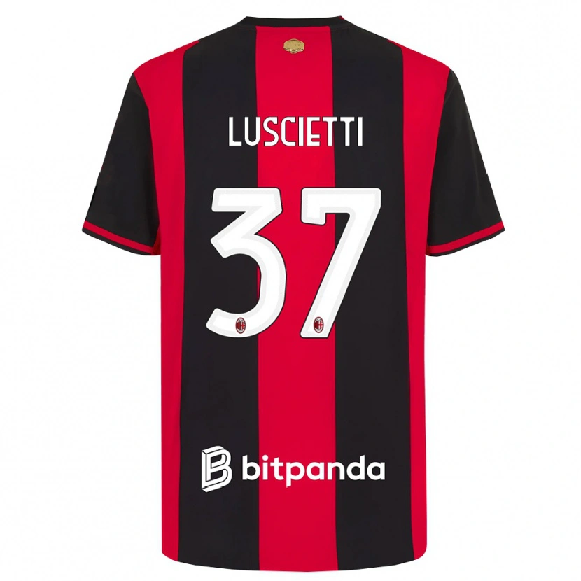 Danxen Uomo Maglia Abebe Luscietti #37 Rosso Nero Bianco Kit Gara Home 2026/27 Maglietta