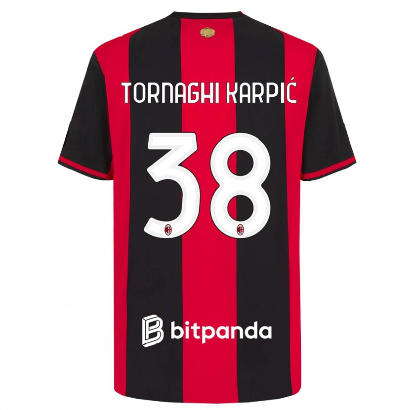 Danxen Uomo Maglia Lavinia Tornaghi Karpić #38 Rosso Nero Bianco Kit Gara Home 2026/27 Maglietta